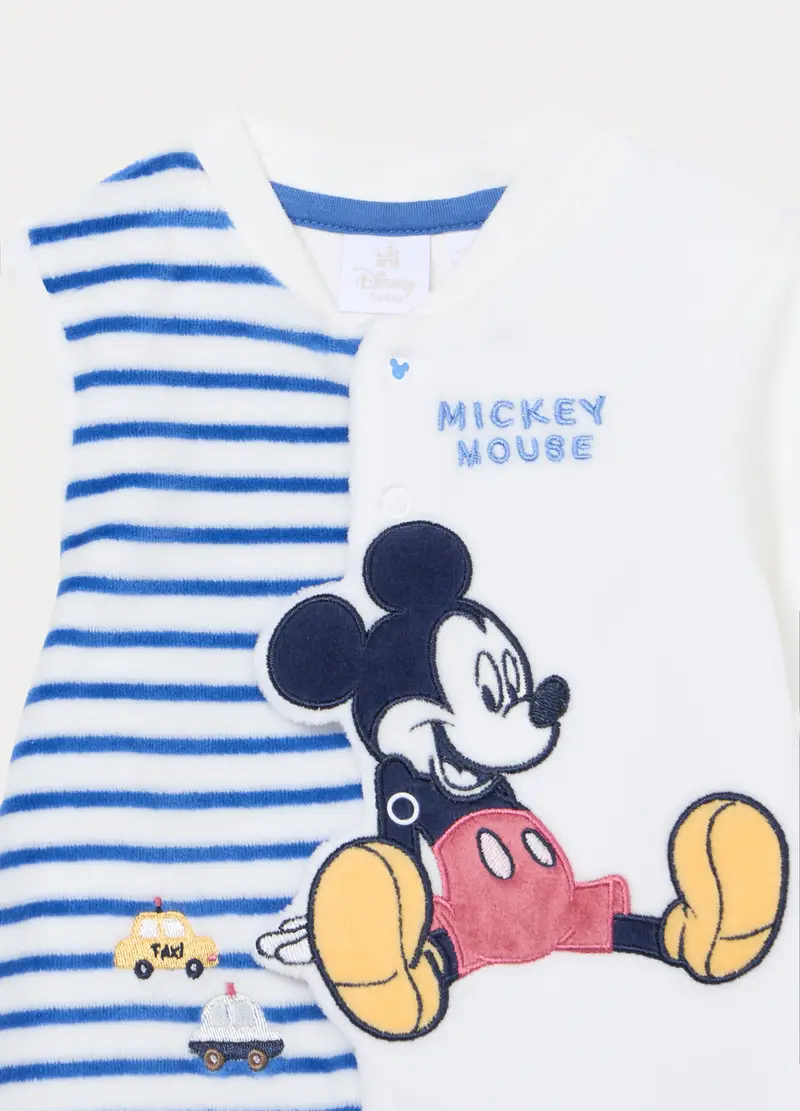 Tutina Velour Disney Misto Cotone Neonato, Bianco miniatura 3