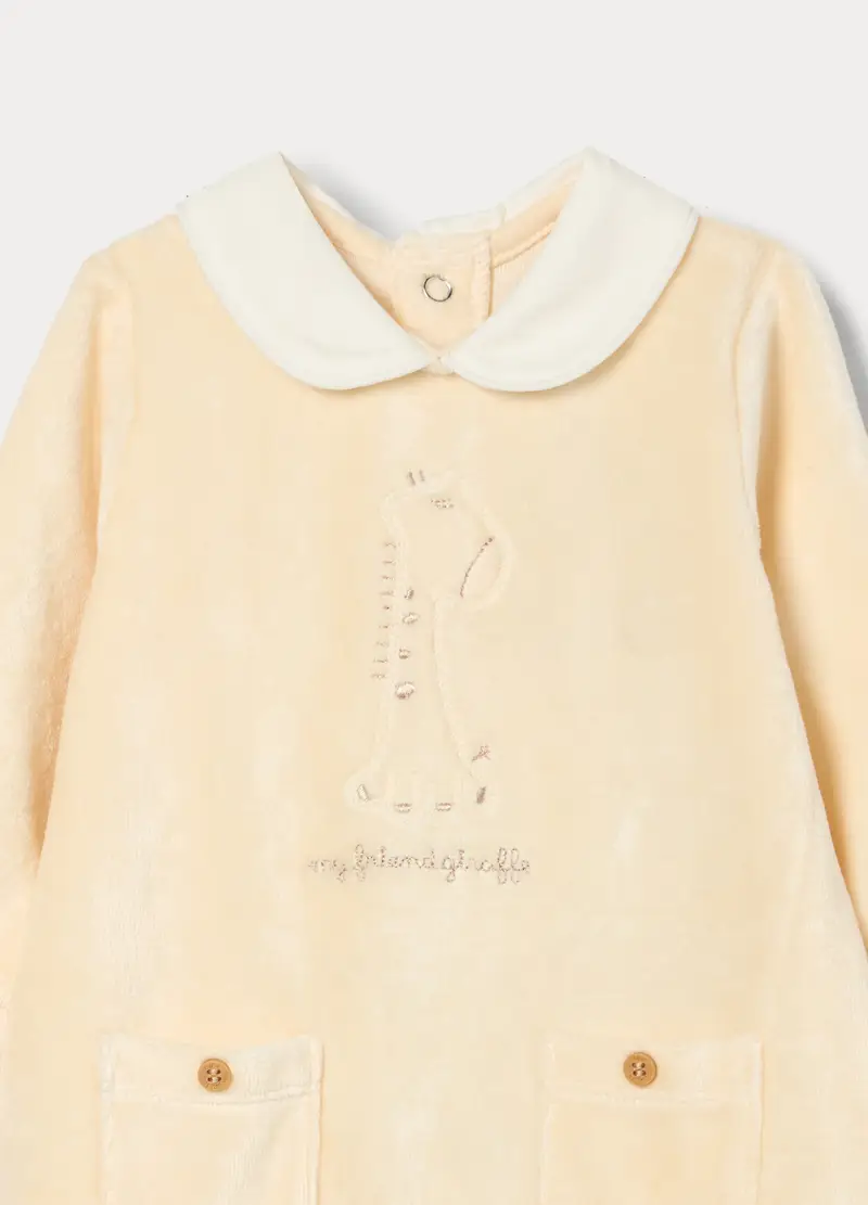 Tutina Velour In Misto Viscosa Di Bamboo, Unisex, Giallo champagne miniatura 3