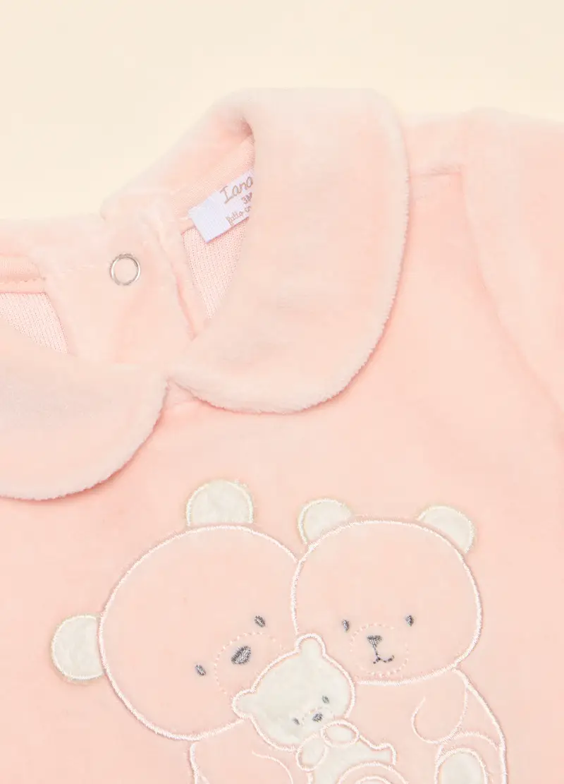 Tutina Velour Misto Cotone, Neonata, Rosa pastello miniatura 2