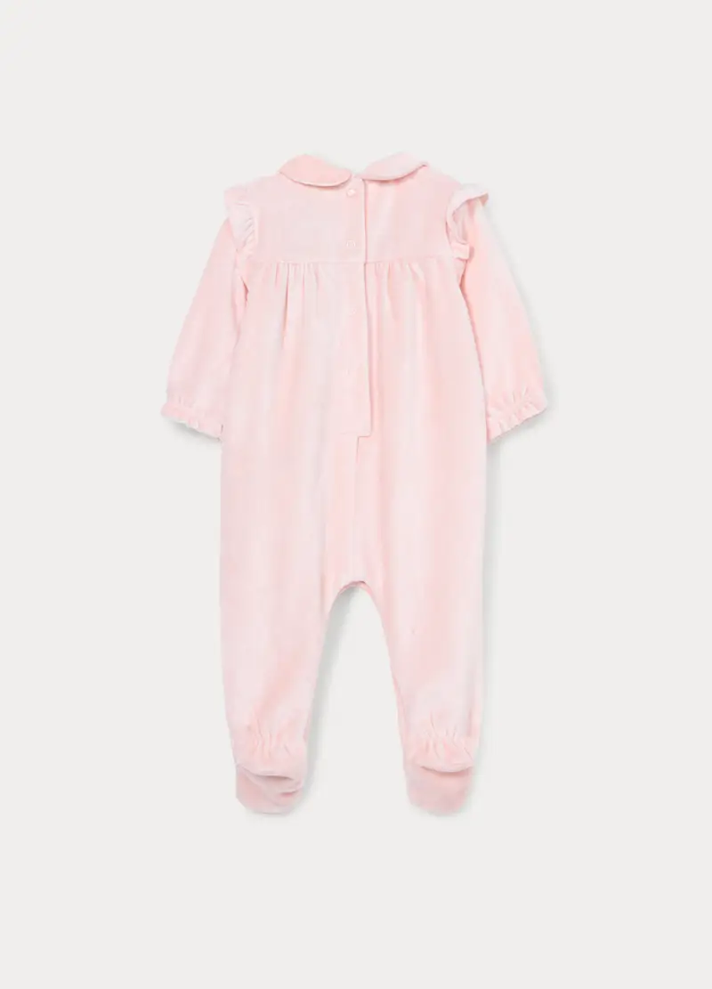 Tutina Velour Misto Viscosa Di Bamboo Neonata, Rosa pastello miniatura 2