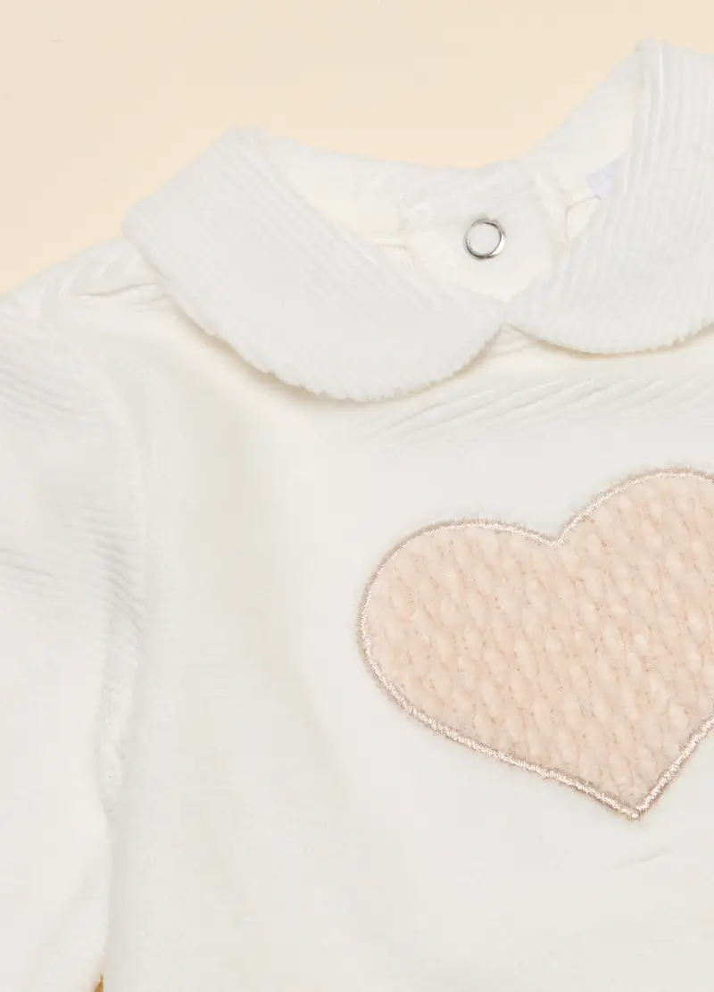 Tutina Velour, Neonata, Bianco gesso miniatura 2