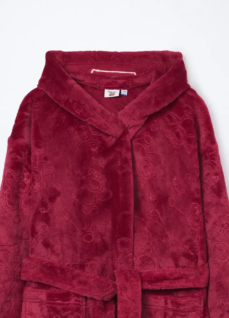 Vestaglia In Coral Fleece Con Cappuccio Bambina, Rosso scuro miniatura 3