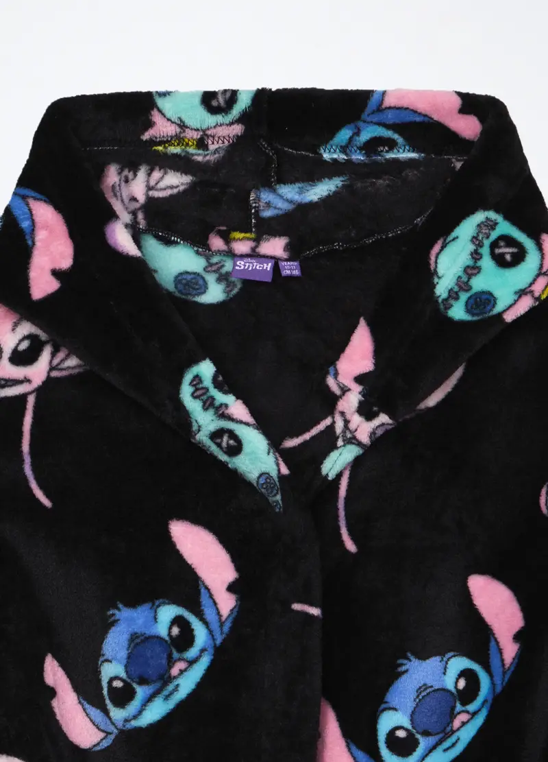 Vestaglia In Coral Fleece Con Cappuccio Ragazza, Bambina, Nero miniatura 3