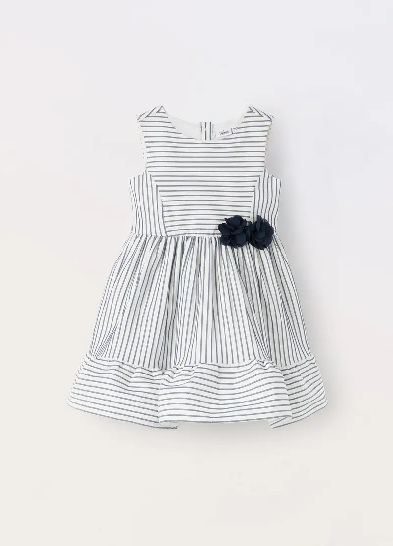 Vestito A Righe Bambina, Bianco