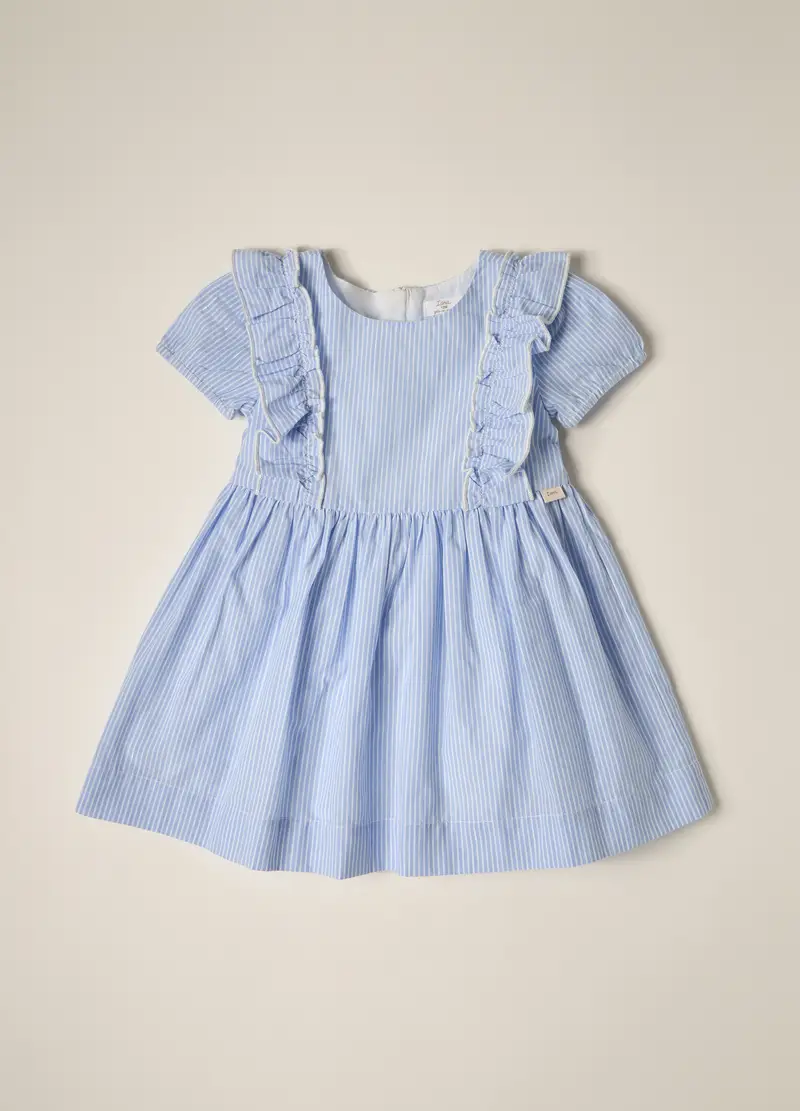 Vestito A Righe In Cotone Iana Neonata, Azzurro chiaro