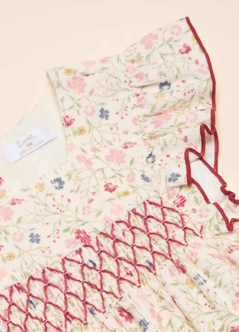 Vestito In Costina Di Cotone, Neonata, Beige chiaro miniatura 2