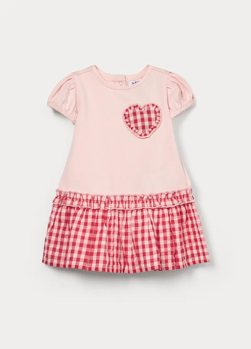 Vestito In Jersey Di Cotone Stretch Bimba, Bambina, Bianco