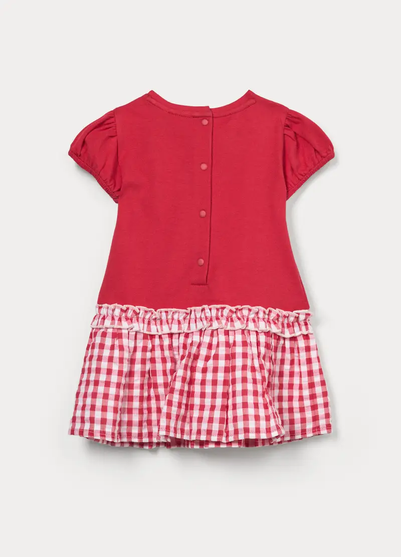 Vestito In Jersey Di Cotone Stretch Bimba, Bambina, Rosso miniatura 2