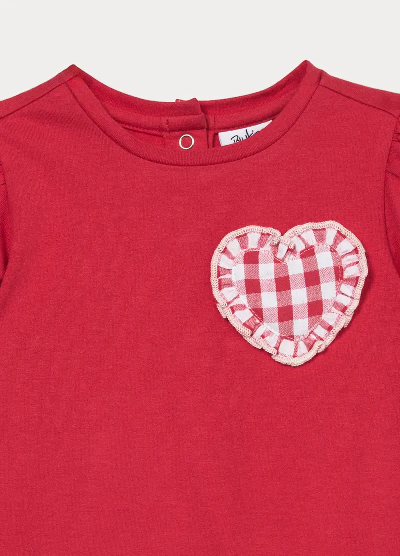 Vestito In Jersey Di Cotone Stretch Bimba, Bambina, Rosso miniatura 3