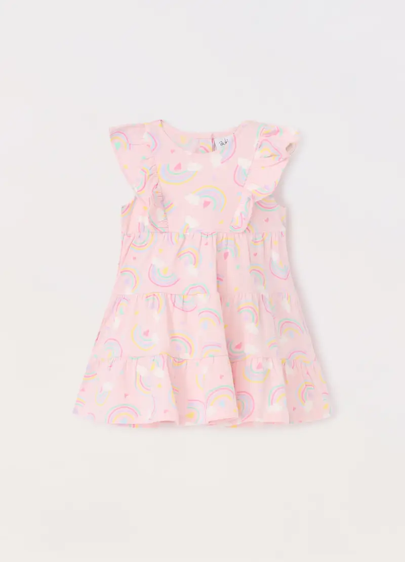 Blukids, Vestito In Jersey Di Cotone Stretch Neonata, Bambina, Rosa pastello, Taglia: 9-12