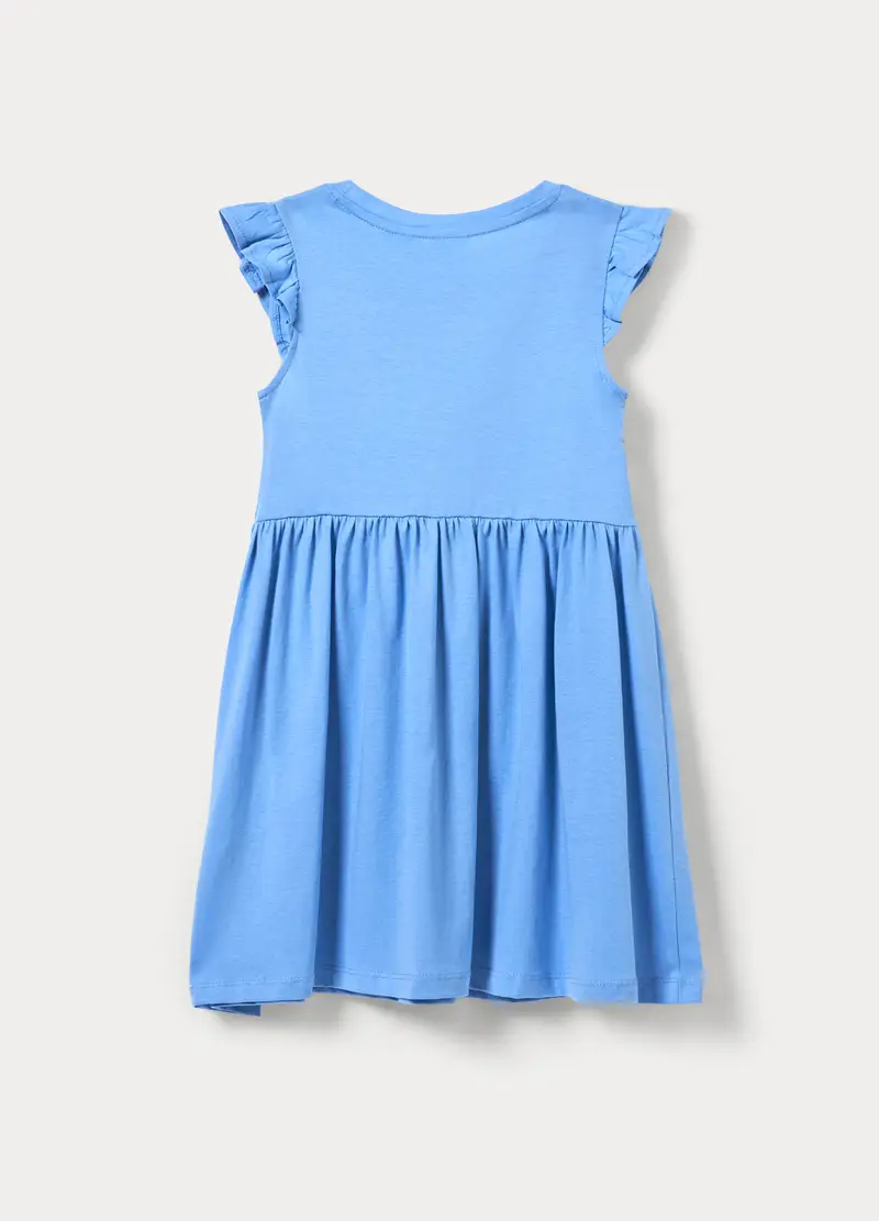 Vestito In Jersey Di Puro Cotone Bambina, Azzurro cielo miniatura 2