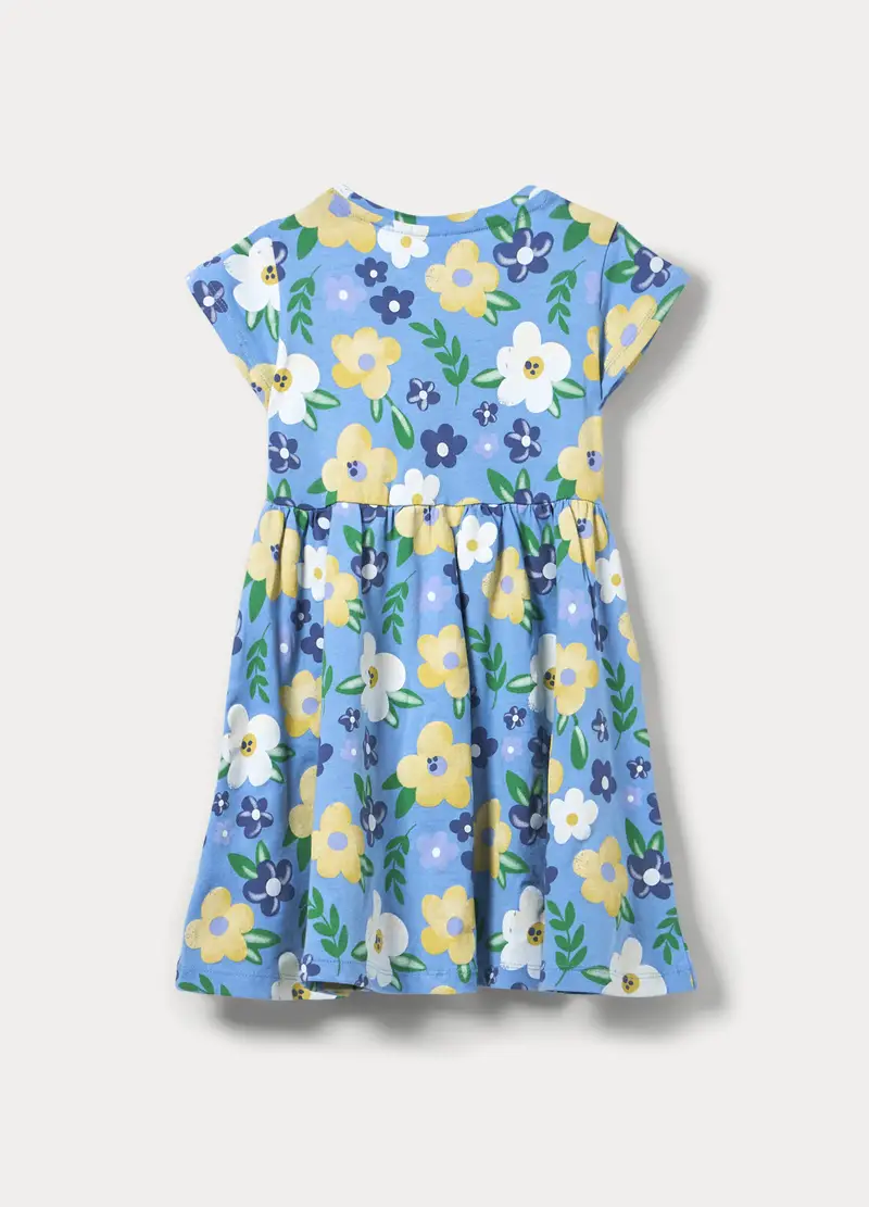 Vestito In Jersey Di Puro Cotone Bambina, Azzurro cielo miniatura 2