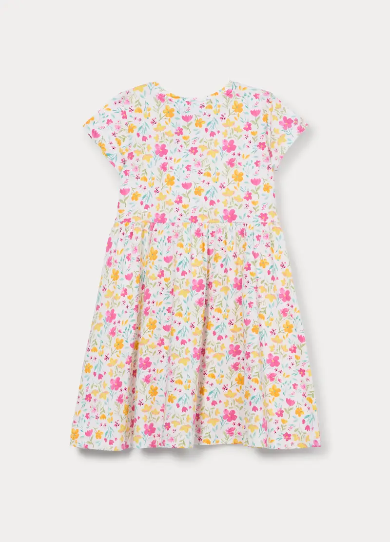 Vestito In Jersey Di Puro Cotone Bambina, Bianco miniatura 2