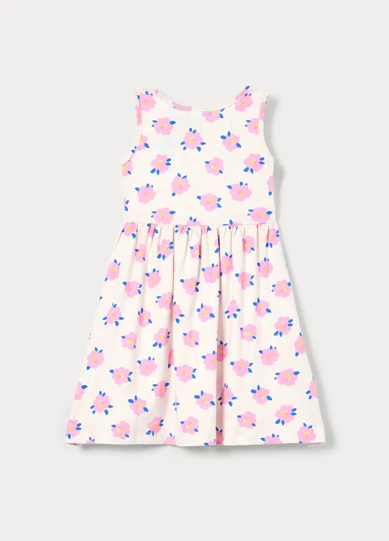 Vestito In Jersey Di Puro Cotone Bambina, Bianco miniatura 2