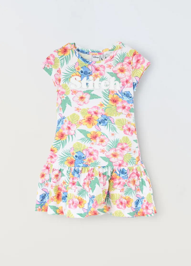 Blukids, Vestito In Jersey Di Puro Cotone Bambina, Bianco, Taglia: 3-4