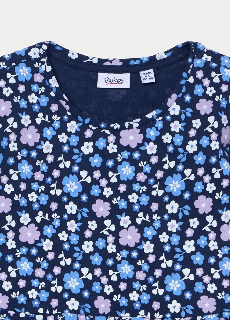 Vestito In Jersey Di Puro Cotone Bambina, Blu Bluette miniatura 3