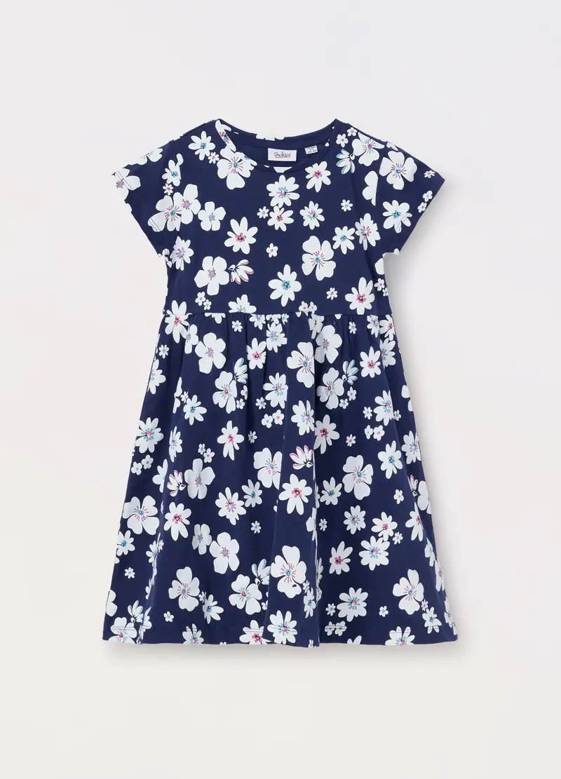 Blukids, Vestito In Jersey Di Puro Cotone Bambina, Blu scuro, Taglia: 5-6