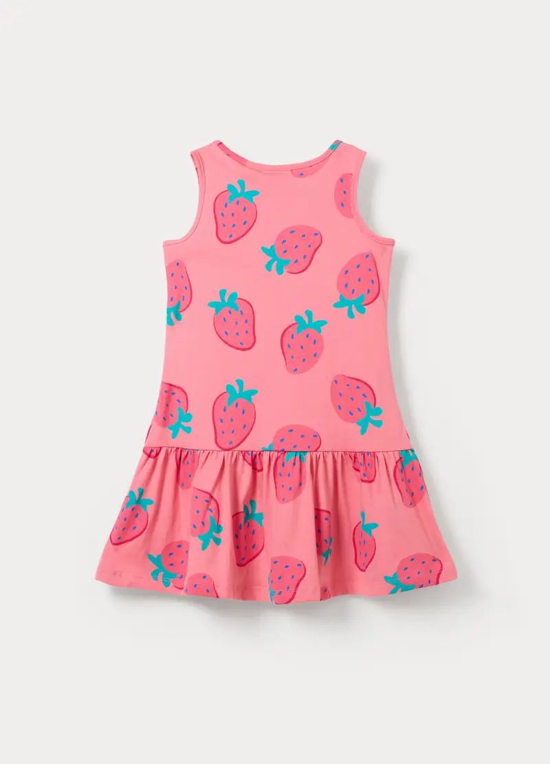 Vestito In Jersey Di Puro Cotone Bambina, Rosa pastello miniatura 2