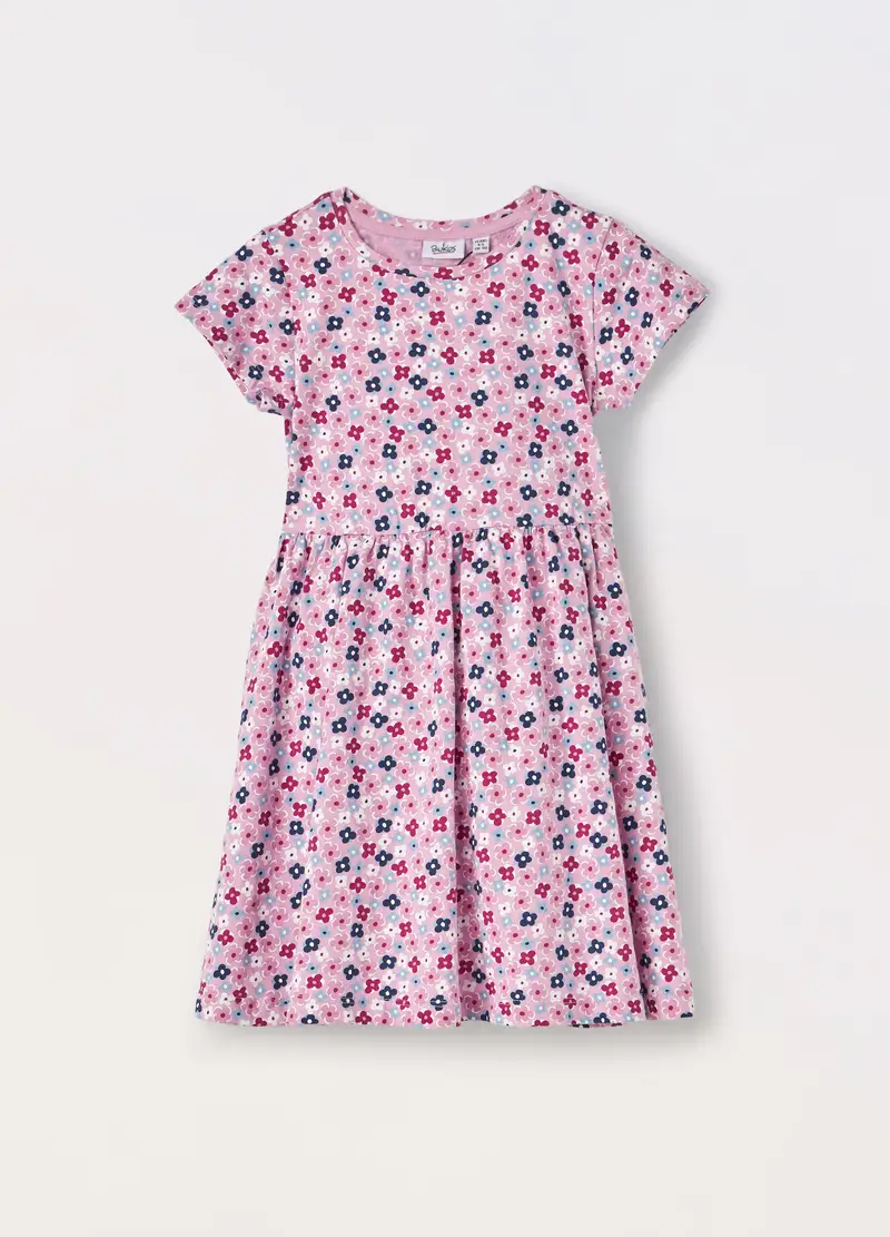 Blukids, Vestito In Jersey Di Puro Cotone Bambina, Rosa pastello, Taglia: 3-4
