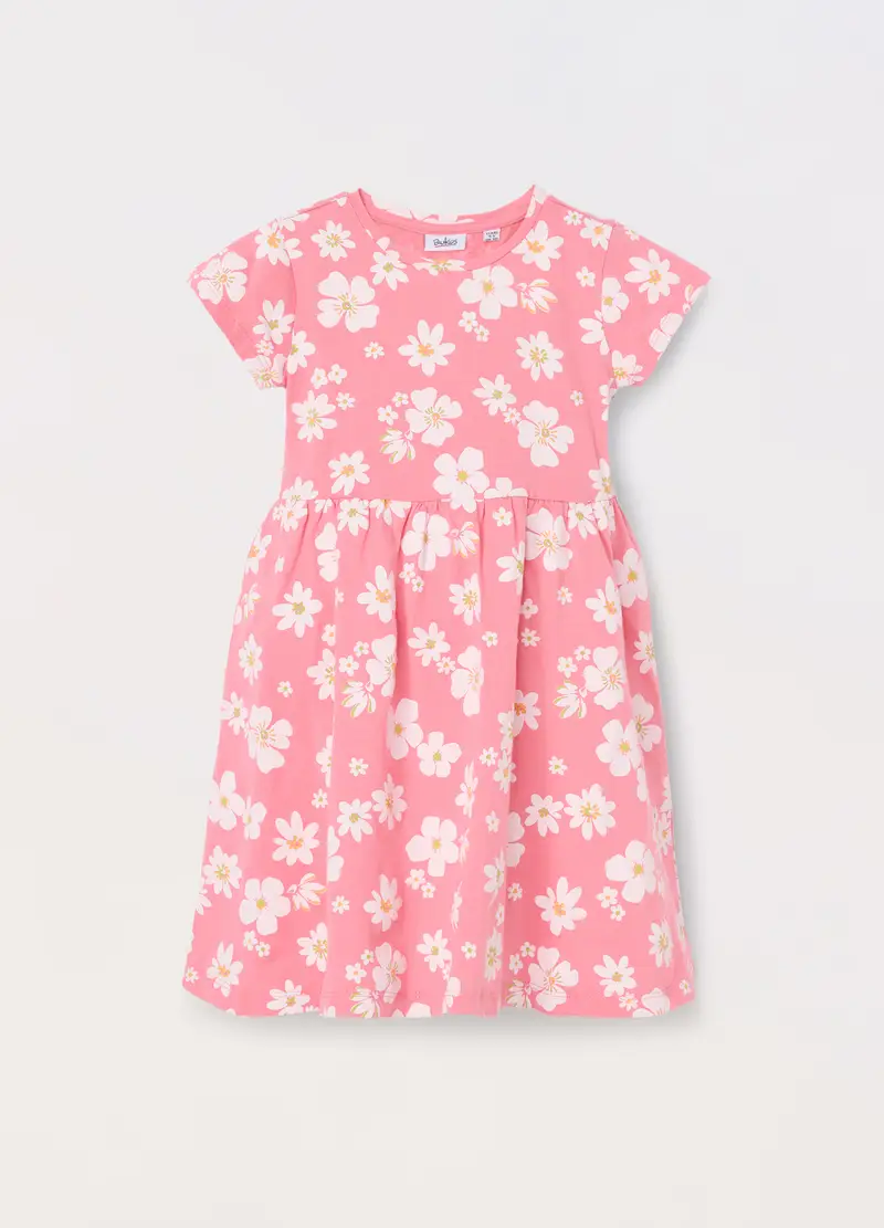 Blukids, Vestito In Jersey Di Puro Cotone Bambina, Rosa pastello, Taglia: 3-4
