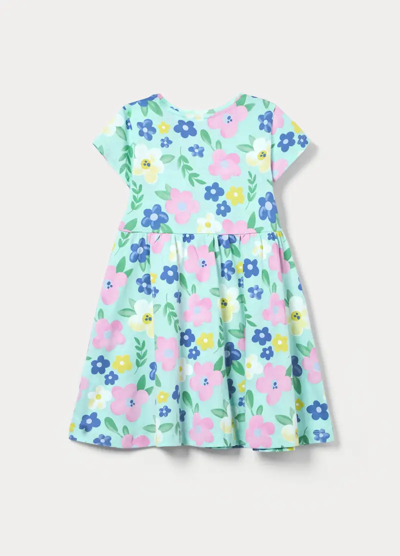 Vestito In Jersey Di Puro Cotone Bambina, Verde acqua miniatura 2