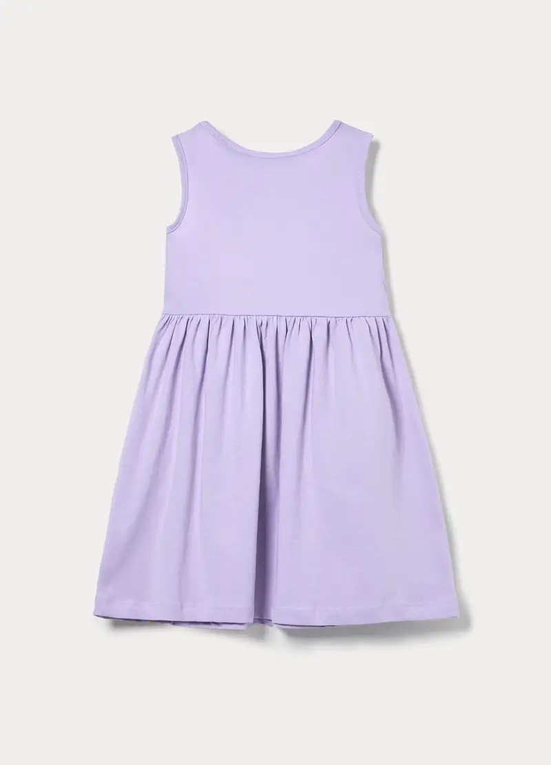 Vestito In Jersey Di Puro Cotone Bambina, Viola lilla miniatura 2