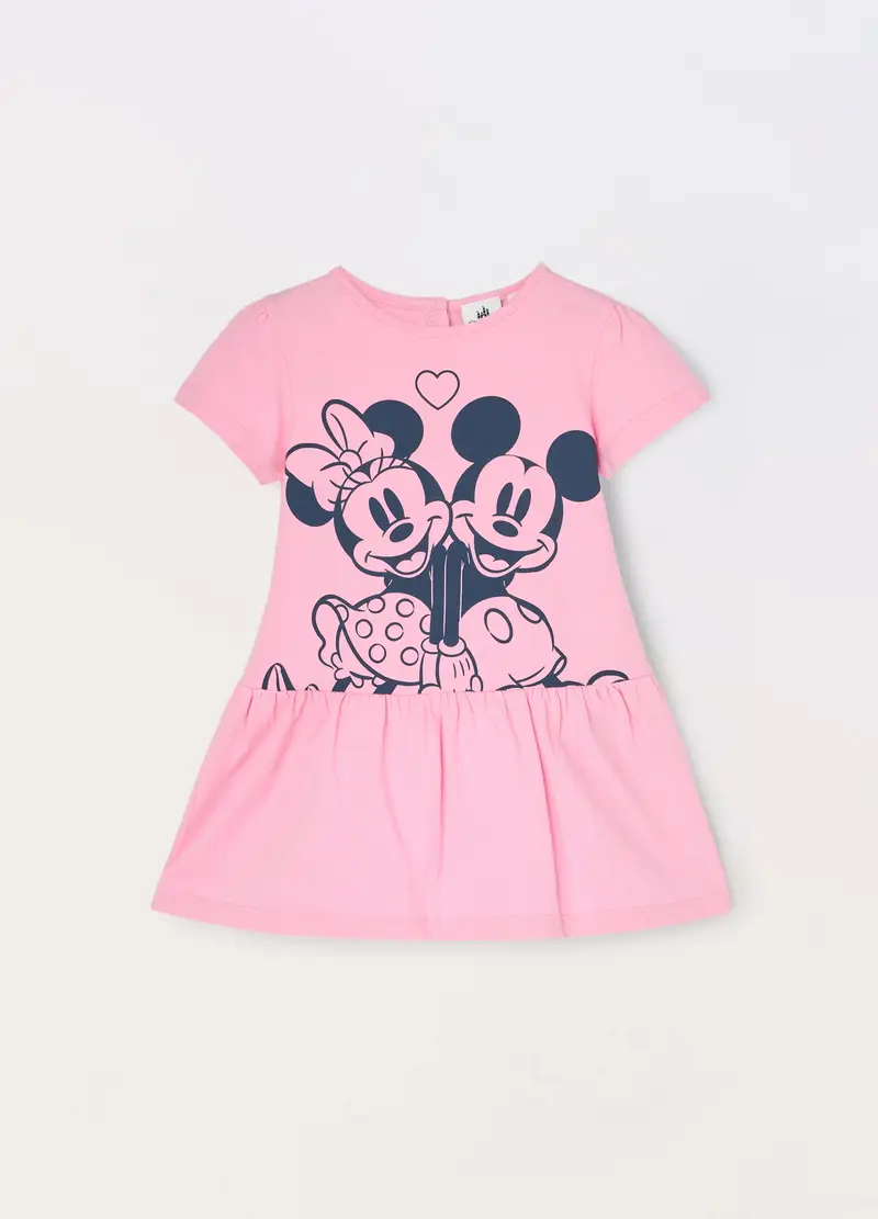 Vestito In Jersey Di Puro Cotone Neonata, Bambina, Rosa pastello