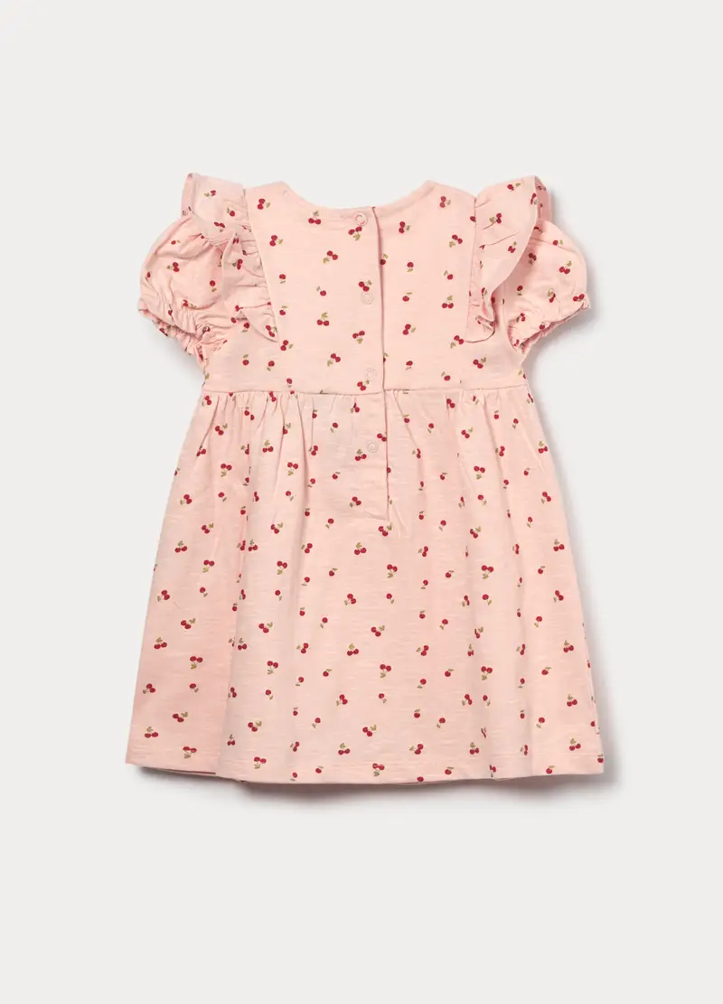 Vestito In Jersey Di Puro Cotone Neonata, Rosa chiaro miniatura 2