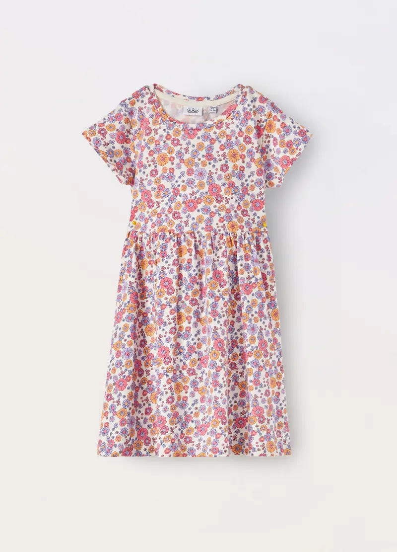 Blukids, Vestito In Puro Cotone Bambina, Bianco, Taglia: 3-4