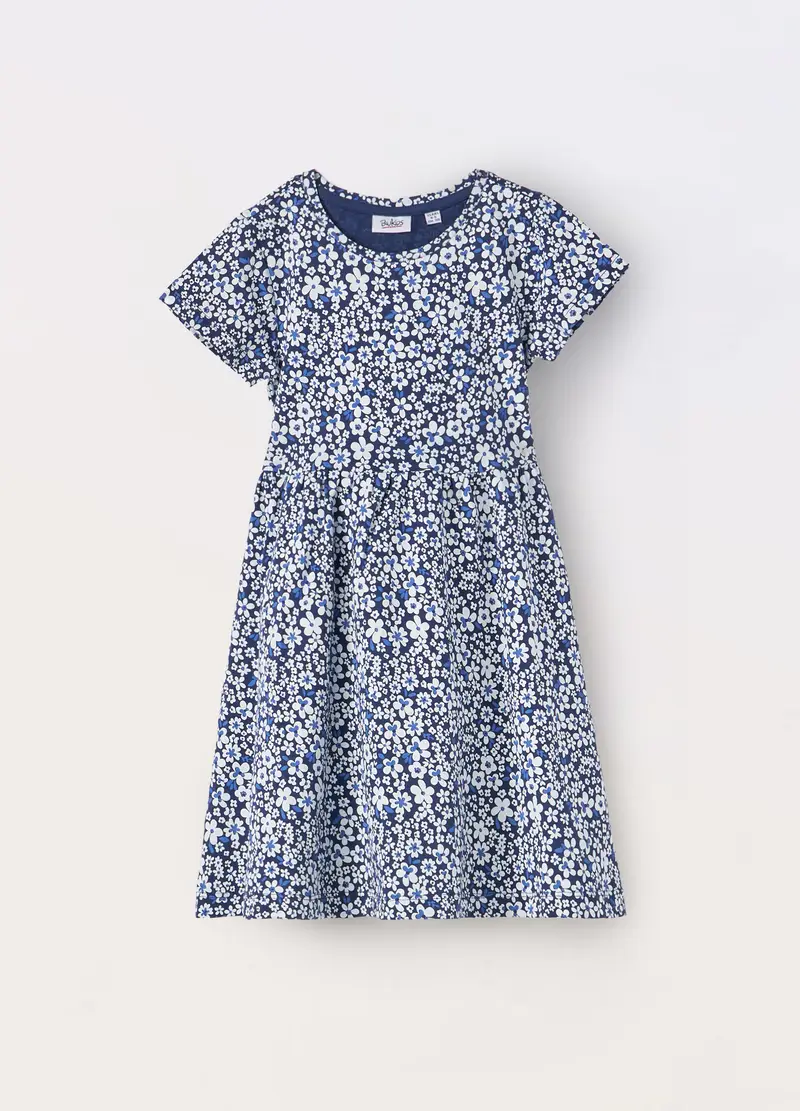 Blukids, Vestito In Puro Cotone Bambina, Blu scuro, Taglia: 3-4