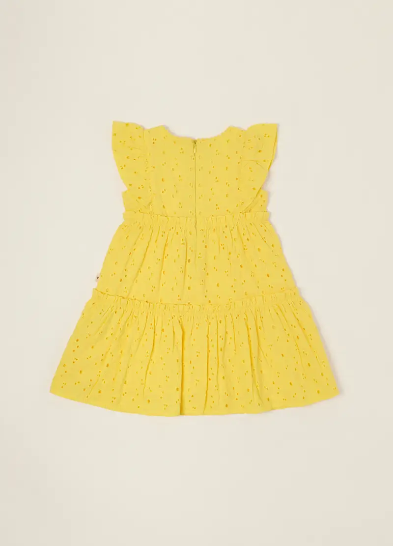 Blukids Vestito In Puro Cotone Sangallo Iana, Neonata, Giallo limone miniatura 2