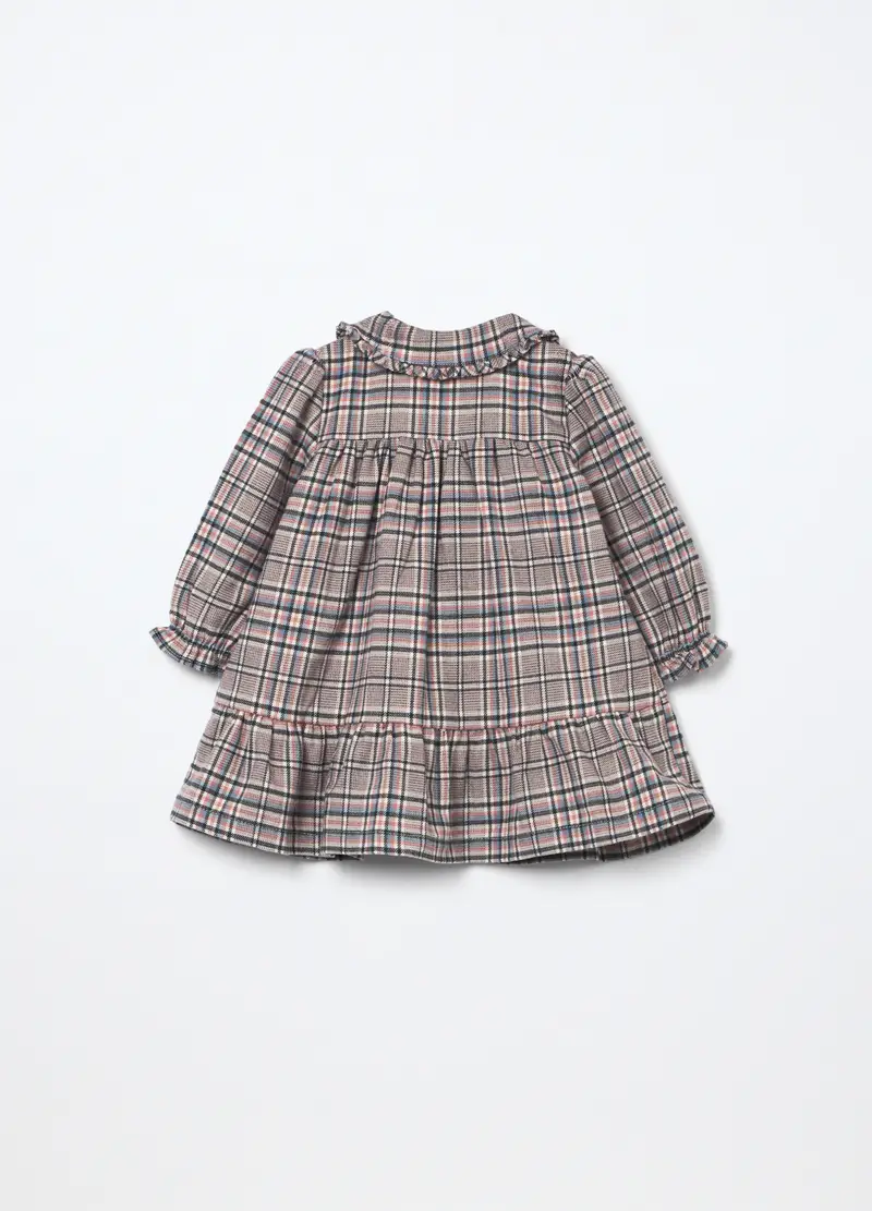 Vestito In Tartan A Maniche Lunghe Neonata, Multicolor miniatura 2