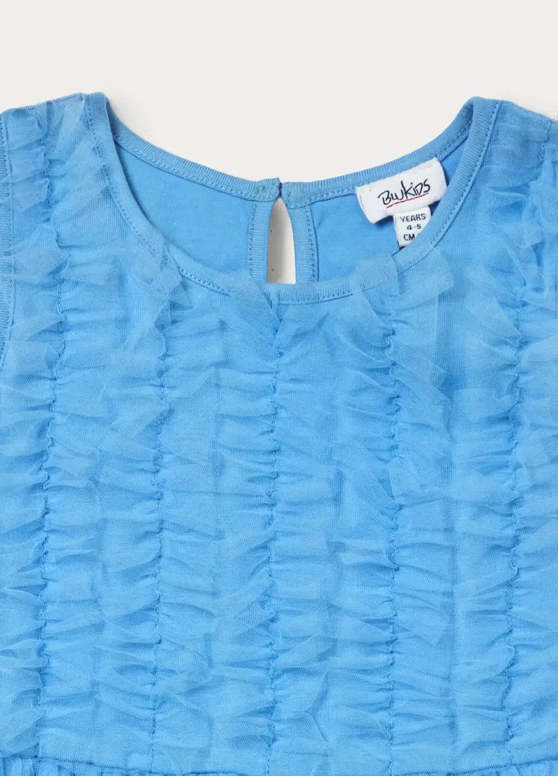 Vestito In Tulle Bambina, Azzurro cielo miniatura 3