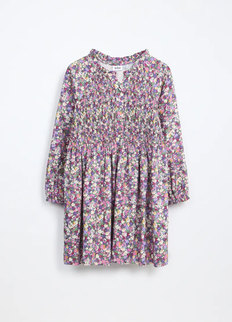 Blukids, Vestito In Twill Di Pura Viscosa Bambina, Viola lilla, Taglia: 3-4