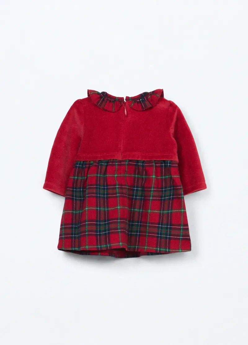 Vestito In Twill Misto Viscosa Neonata, Rosso aragosta miniatura 2