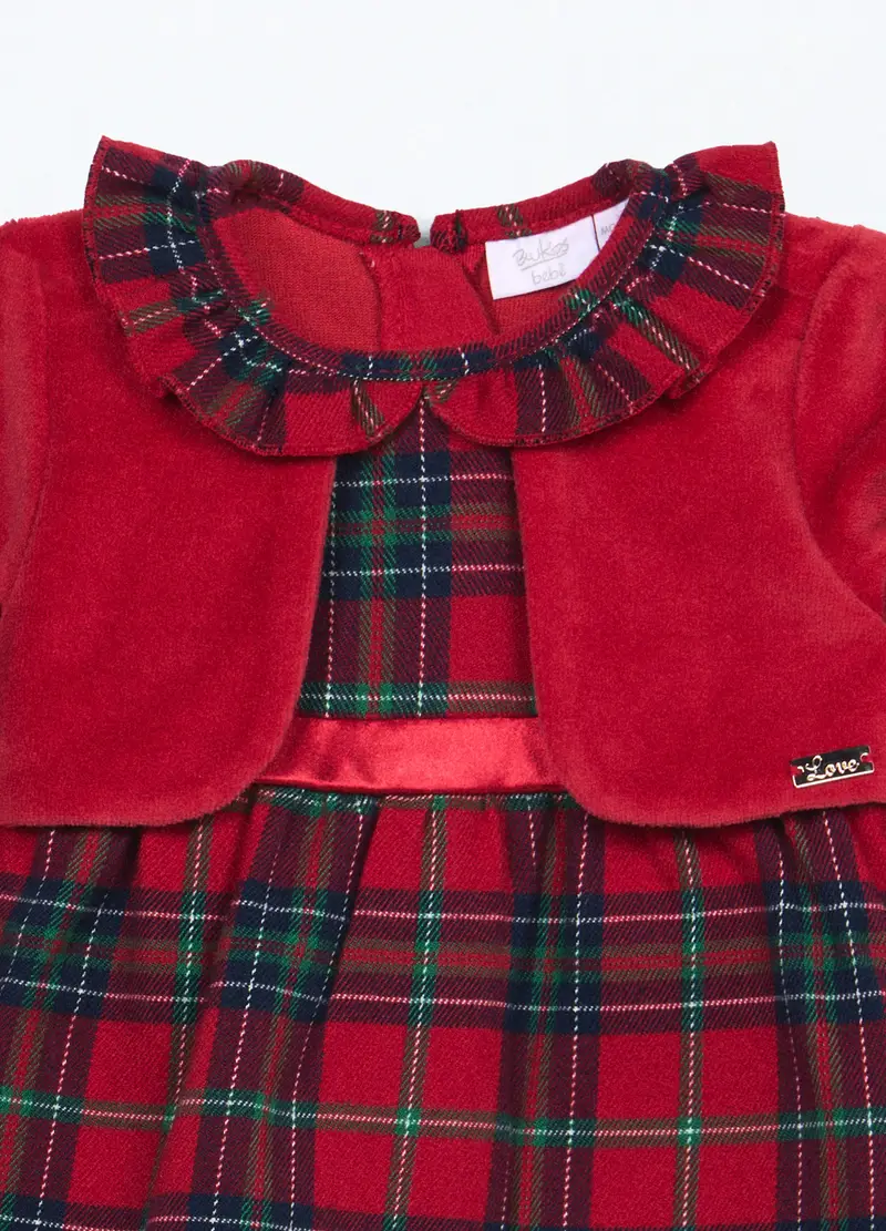 Vestito In Twill Misto Viscosa Neonata, Rosso aragosta miniatura 3