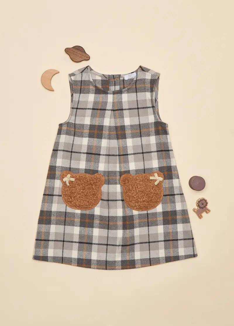 Vestito Misto Cotone, Neonata, Grigio chiaro