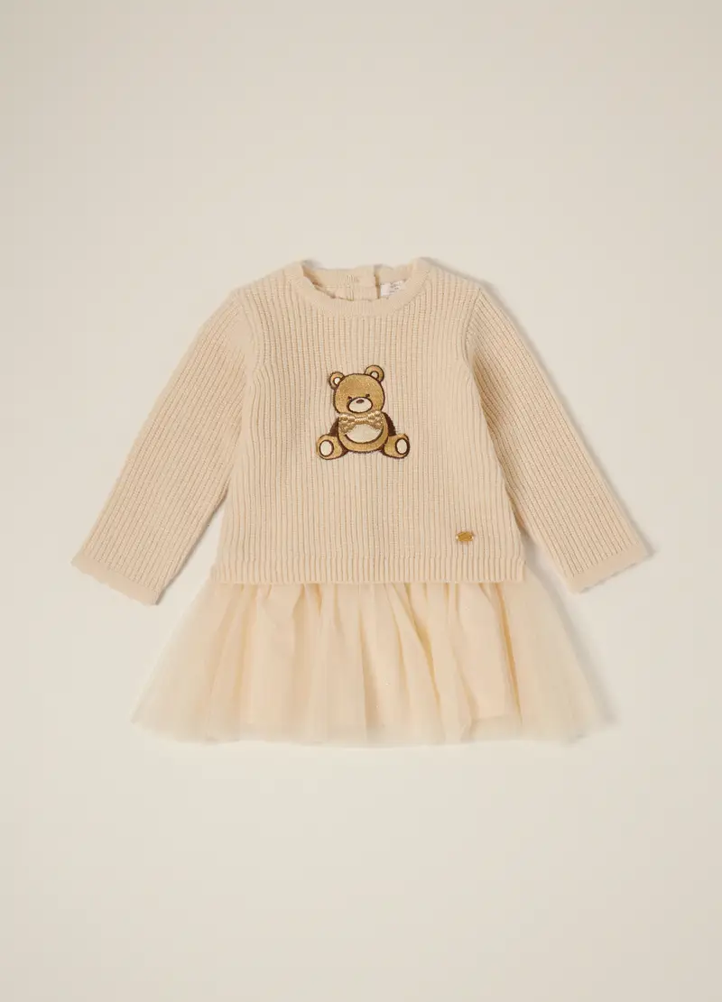Vestito Tricot Iana Neonata, Beige chiaro