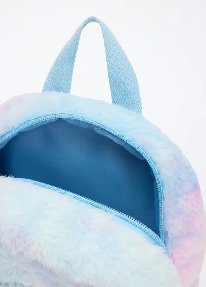 Zaino In Eco Fur Multicolor, Bambina, Azzurro chiaro, .U miniatura 3