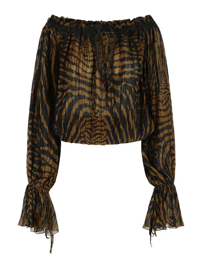 Blusa in viscosa marrone