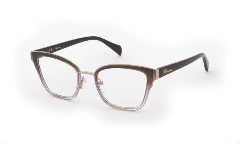 Blumarine Montature da vista Donna Cat Eye in Metallo Oro