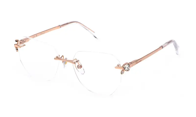 Blumarine Donna VBM213S  08FC Montature da vista Metallo Oro  Geometrica