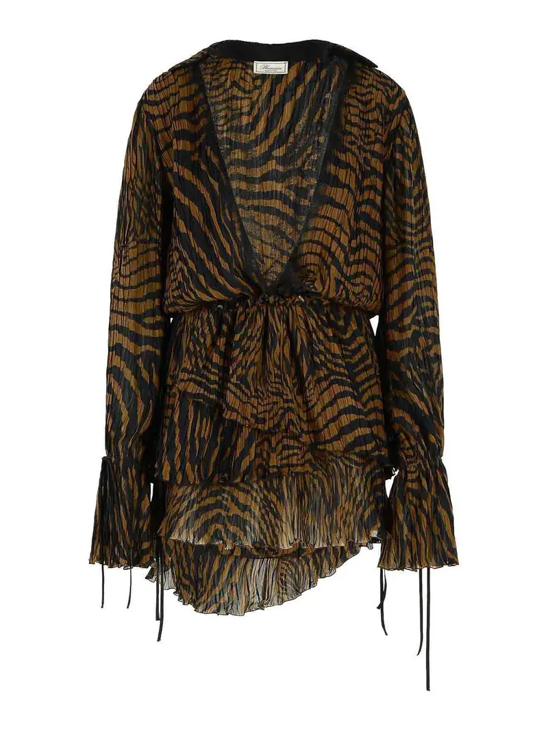 Vestito in viscosa marrone