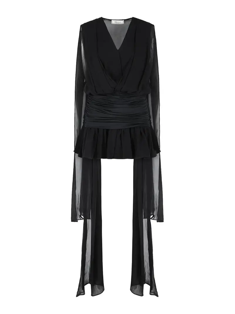 Vestito in viscosa nera Nero