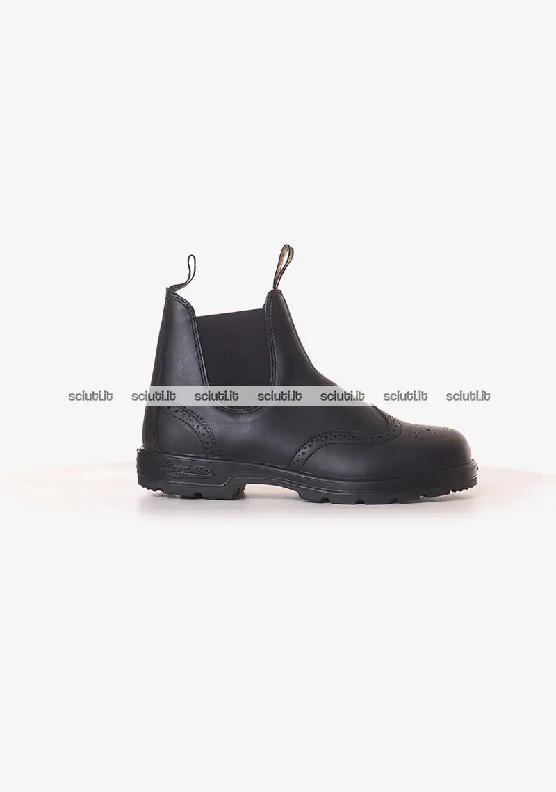 Stivaletto Blundstone uomo nero in pelle dettagli brogue