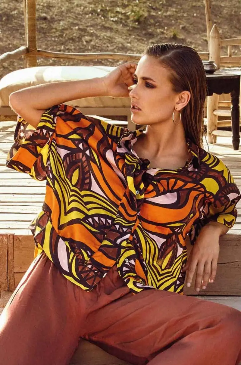 BLUSA FLORA LIME | Colore: Multi | Taglia: One size