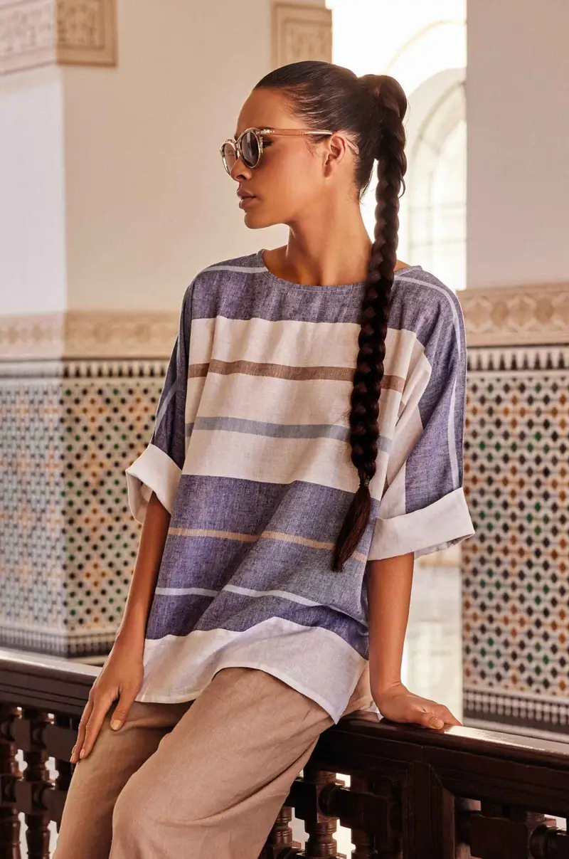 BLUSA IN LINO LEA | Colore: Multi | Taglia: L