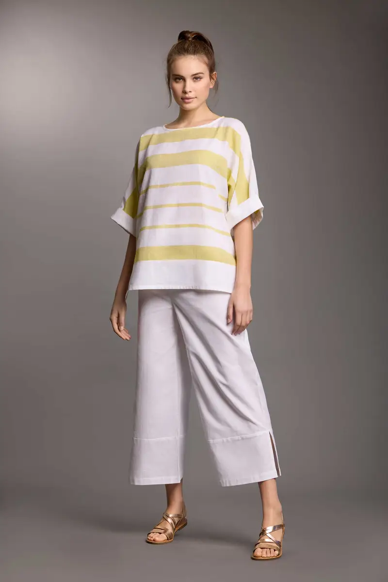 BLUSA IN MISTO LINO NIVES | Colore: Lime | Taglia: S