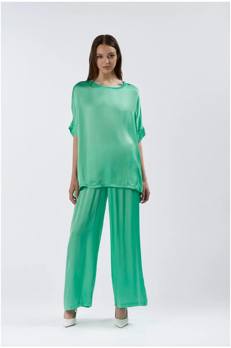 blusa oversize manica corta menta xl