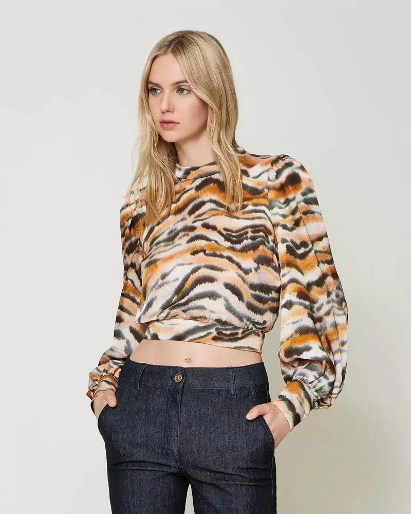 Blusa raso animalier miniatura 2